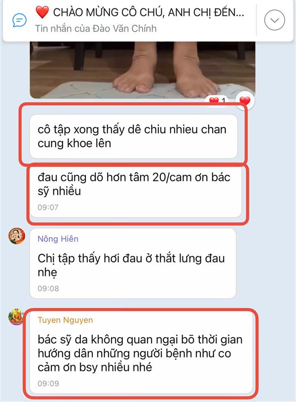 Phản hồi của học viên trong nhóm tập