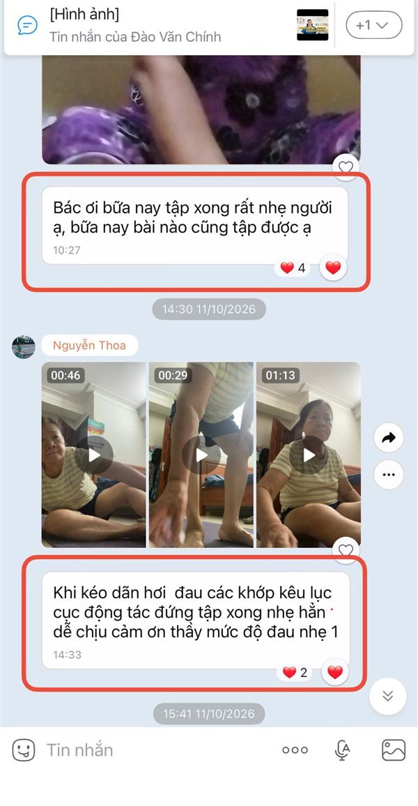 Phản hồi của học viên trong nhóm tập