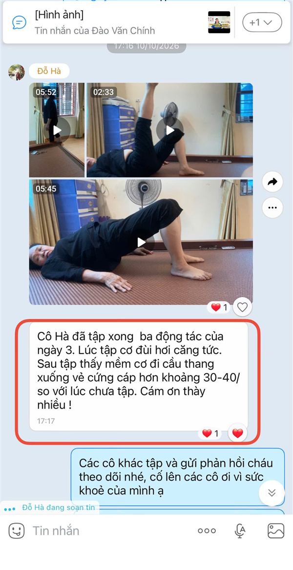 Phản hồi của học viên trong nhóm tập