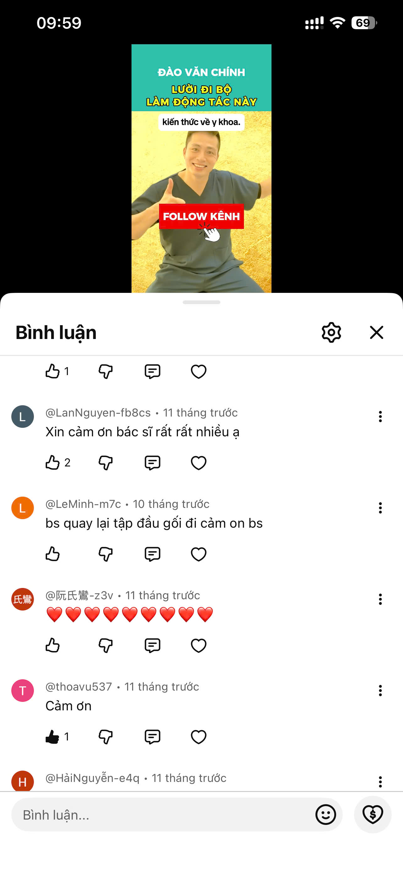 Phản hồi cảm ơn của học viên