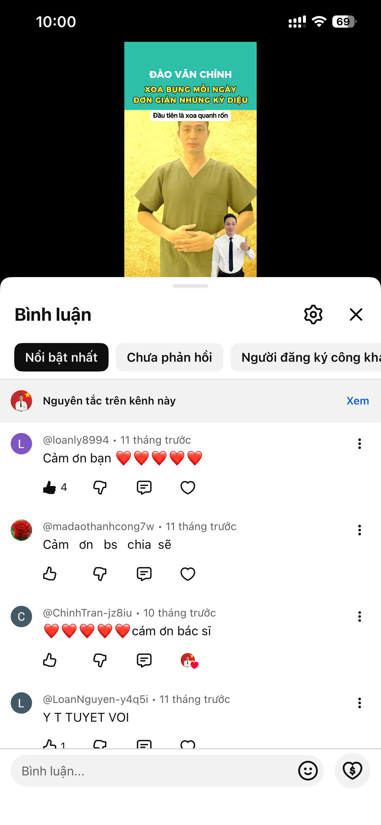 Phản hồi cảm ơn của học viên