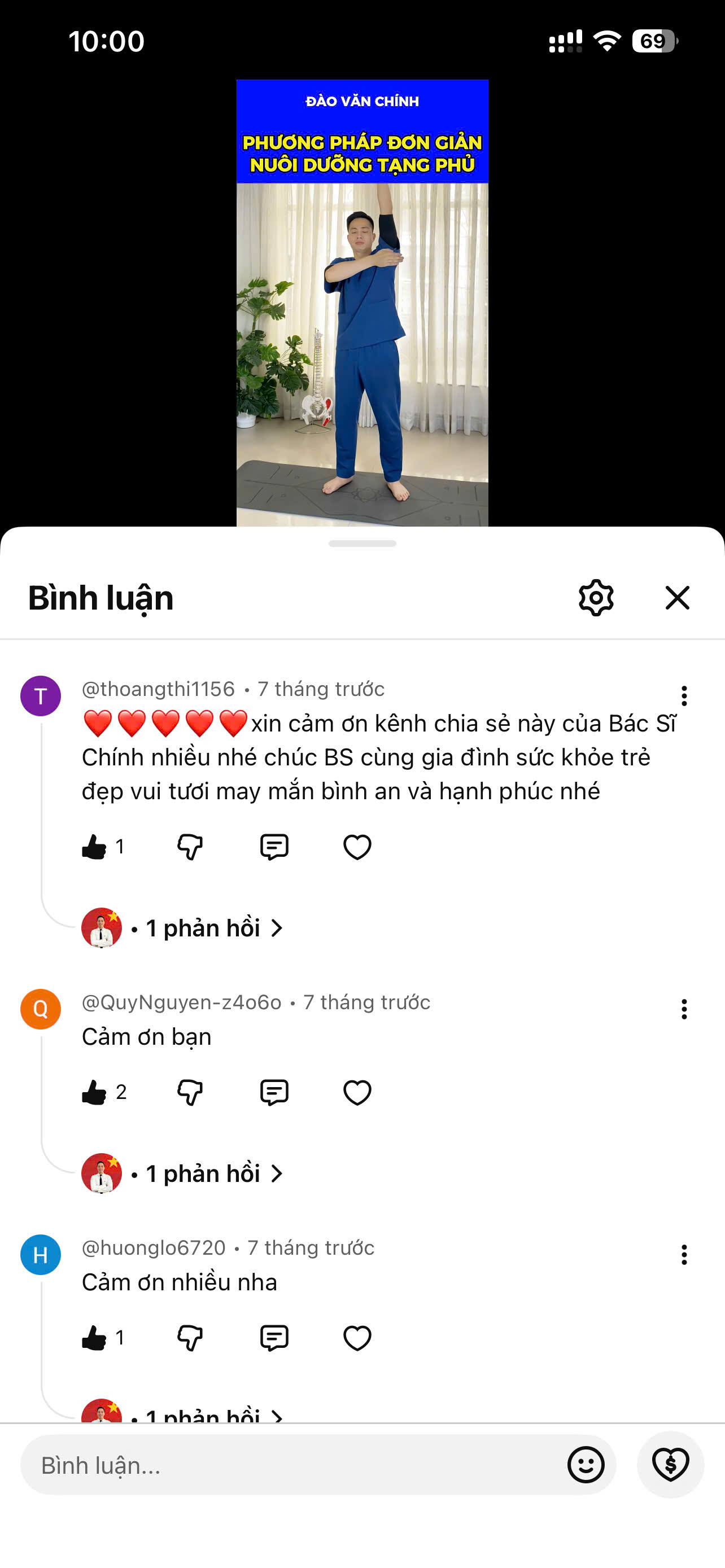 Phản hồi cảm ơn của học viên